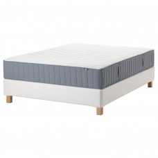 Континентальне ліжко IKEA ESPEVAR/VAGSTRANDA білий середньо твердий матрац світло-блакитний 140x200 см (093.895.34)