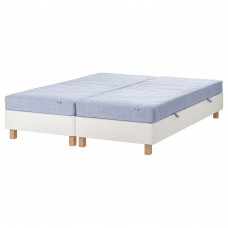 Континентальне ліжко IKEA ESPEVAR/VADSO білий твердий матрац світло-блакитний 180x200 см (093.896.66)