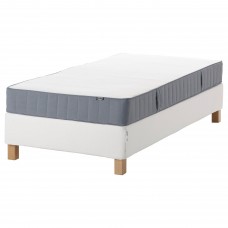 Континентальне ліжко IKEA ESPEVAR/VESTMARKA білий твердий матрац світло-блакитний 90x200 см (093.896.85)