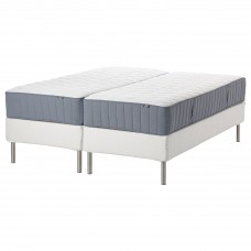 Континентальне ліжко IKEA ESPEVAR/VAGSTRANDA білий середньо твердий матрац світло-блакитний 180x200 см (093.898.93)