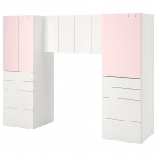 Комбинация шкафчиков IKEA SMASTAD белый бледно-розовый 240x57x181 см (093.910.18)
