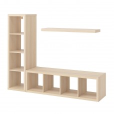 Комбинация мебели IKEA KALLAX / LACK беленый дуб 189x39x147 см (093.987.22)