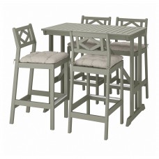 Барный стол и 4 барных стула IKEA BONDHOLMEN серый серый (094.129.78)