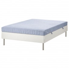 Континентальне ліжко IKEA ESPEVAR/VADSO білий твердий матрац світло-блакитний 140x200 см (094.147.55)