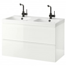 Шкаф для раковины IKEA GODMORGON / ODENSVIK глянцевый белый 103x49x64 см (094.244.34)