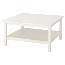 Журнальний столик IKEA HEMNES біла морилка 90x90 см (101.762.87)