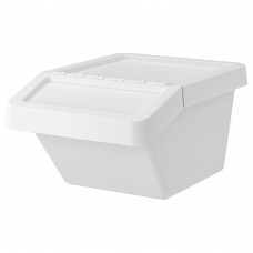 Контейнер для сміття з кришкою IKEA SORTERA білий 37 л (102.558.97)