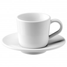 Чашка для кави з блюдцем IKEA IKEA 365+ білий 60 мл (102.834.09)