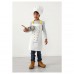 Дитячий фартух з капелюхом шеф-кухаря IKEA TOPPKLOCKA білий жовтий (103.008.14)