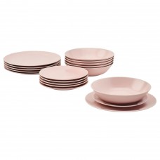 Сервиз IKEA DINERA 18 предметов светло-розовый (103.185.26)