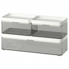 Коробка IKEA BROGRUND 3 шт. сірий білий (103.290.92)