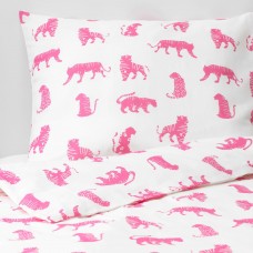 Комплект постельного белья IKEA URSKOG тигр розовый 150x200/50x60 см (104.027.56)