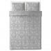 Комплект постільної білизни IKEA JATTEVALLMO білий сірий 200x200/50x60 см (104.061.32)