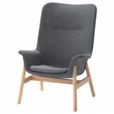 Крісло з високою спинкою IKEA VEDBO темно-сірий (104.241.31)