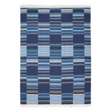 Ковер безворсовый IKEA TRANGET ручная работа оттенки синего 170x240 см (104.385.38)