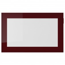 Скляні дверці IKEA GLASSVIK темно-червоно-коричневий прозоре скло 60x38 см (104.436.29)