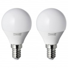 LED лампочка E14 250 лм IKEA RYET шарообразная молочный 2 шт. (104.469.44)
