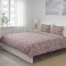 Комплект постільної білизни IKEA JATTEVALLMO білий темно-рожевий 200x200/50x60 см (104.609.73)