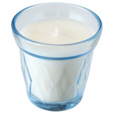 Свічка ароматична у склянці IKEA VALDOFT свіжа білизна світло-синій 8 см (104.677.43)