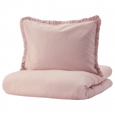 Комплект постельного белья IKEA KRANSKRAGE светло-розовый 200x200/50x60 см (104.823.24)
