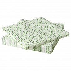Салфетка бумажная IKEA INBJUDEN белый зеленый 33x33 см (104.914.32)