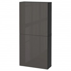 Шафа навісна IKEA BESTA чорно-коричневий 60x22x128 см (190.675.90)