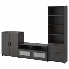 Комбинация шкафов под TV IKEA BRIMNES черный 258x41x190 см (191.843.39)