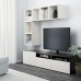 Комбинация шкафов под TV IKEA BESTA / EKET белый черно-коричневый 180x40x170 см (191.927.54)