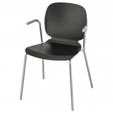 Кресло с подлокотниками IKEA SVENBERTIL черный хромированный (191.976.95)