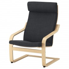 Крісло IKEA POANG березовий шпон антрацит (191.977.75)