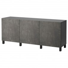 Комбінація шаф та стелажів IKEA BESTA чорно-коричневий темно-сірий 180x42x74 см (192.060.01)