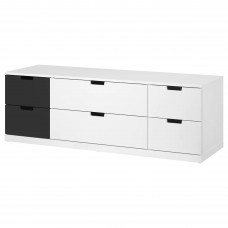 Комод з 6 шухлядами IKEA NORDLI білий антрацит 160x54 см (192.117.57)