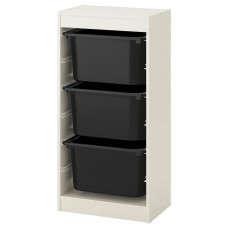 Комбинация стелажа IKEA TROFAST белый черный 46x30x94 см (192.285.88)