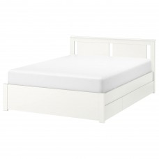 Каркас кровати IKEA SONGESAND белый ламели LONSET 140x200 см (192.412.45)