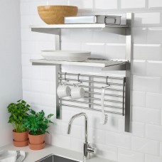 Комбинация навесных кухонных полок IKEA KUNGSFORS нержавеющая сталь (192.543.32)