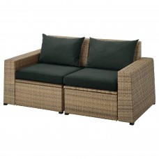 Модульний диван IKEA SOLLERON коричневий чорний 161x82x82 см (192.611.39)