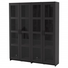 Комбінація шаф та стелажів IKEA BRIMNES чорний 160x35x190 см (192.782.34)