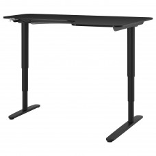 Кутовий правобічний письмовий стіл IKEA BEKANT чорний 160x110 см (192.823.87)