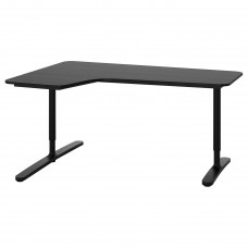 Кутовий лівобічний письмовий стіл IKEA BEKANT чорний 160x110 см (192.828.01)