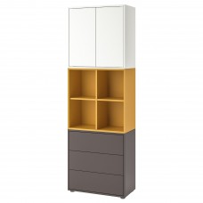 Комбінація шаф на ніжках IKEA EKET білий золотисто-коричневий темно-сірий 70x35x212 см (192.865.21)