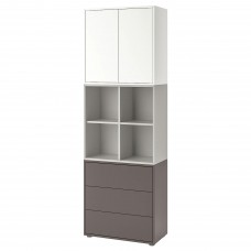 Комбінація шаф на ніжках IKEA EKET білий світло-сірий темно-сірий 70x35x212 см (192.865.35)