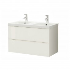 Шкаф для раковины IKEA GODMORGON / ODENSVIK глянцевый белый 103x49x64 см (192.930.41)