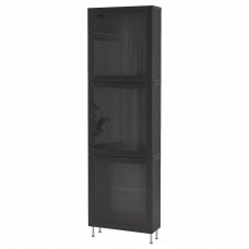 Комбінація шаф та стелажів IKEA BESTA чорно-коричневий 60x22x202 см (193.019.27)