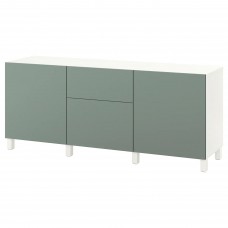 Комбінація меблів IKEA BESTA білий сіро-зелений 180x42x74 см (193.026.63)