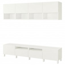 Комбинация мебели для TV IKEA BESTA белый 240x42x230 см (193.029.36)