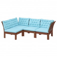 Модульний кутовий 3-місний диван IKEA APPLARO коричневий світло-блакитний 143/223x80x80 см (193.038.46)