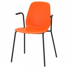Стілець із підлокітниками IKEA LEIFARNE оранжевий чорний (193.041.72)