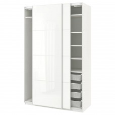 Гардероб IKEA PAX білий біле скло 150x66x236 см (193.058.12)