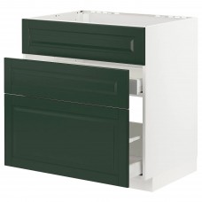 Підлогова кухонна шафа IKEA METOD / MAXIMERA білий темно-зелений 80x60 см (193.122.09)