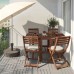 Стіл і 4 розкладні стільці IKEA APPLARO сад балкон коричневий бежевий (193.284.51)